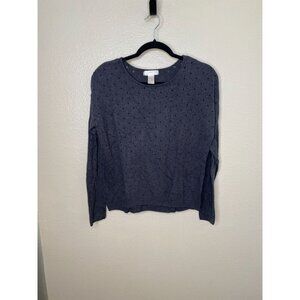 Kenar Womens Black Pullover‎ Sweater Large Lightweight Knit Nylon Long Sleeve